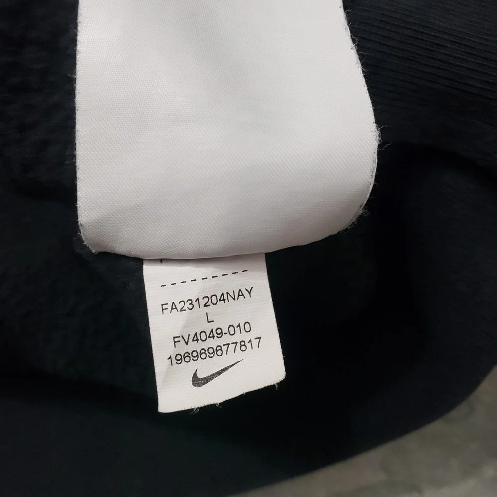Nike Sweatshirt Men Large Black Pullover Hoodie Embroidered Logo